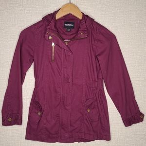 Vintage Revival Burgundy Hooded Jacket Girls 7/8